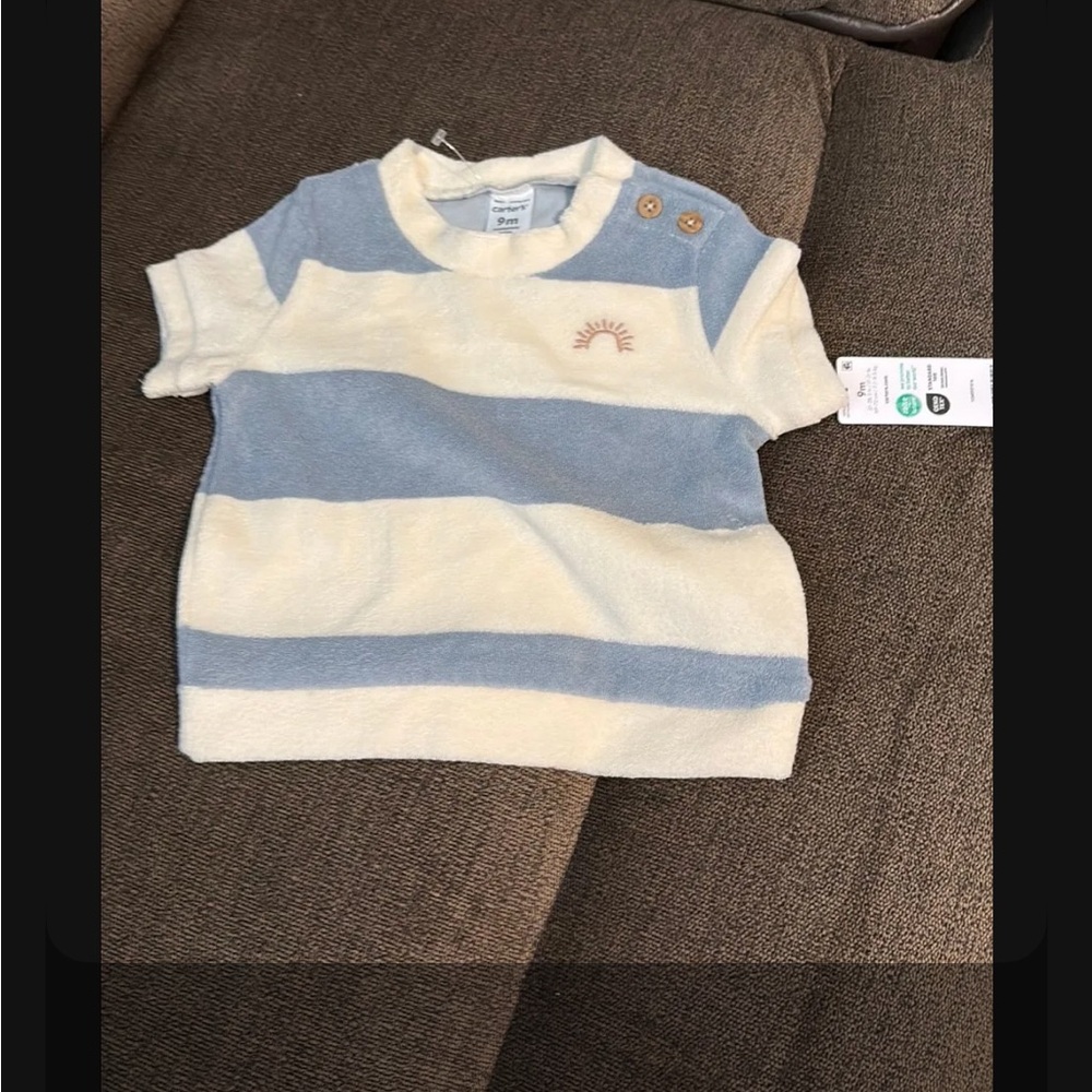 NWT carters 9m terry cloth shirt boys 1553